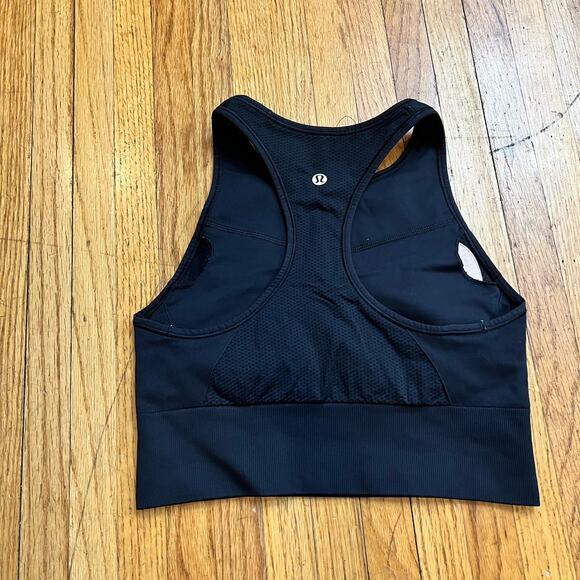Lululemon Sports Bra Womens 6 Ebb to Train Bra High Neck Medium Support Black - Picture 2 of 6